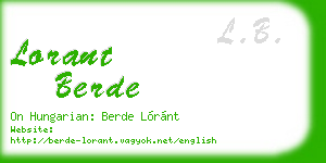 lorant berde business card