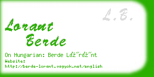 lorant berde business card